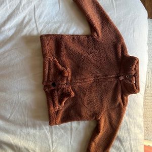 Brown fuzzy baby jacket